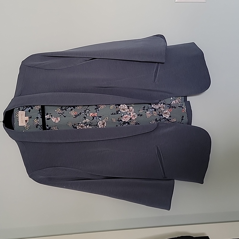 Skies Are Blue Grey/Blue Stretch Blazer